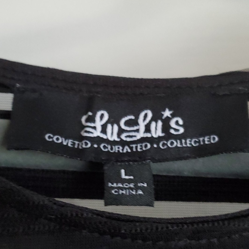 Lulu's black mini dress size L - Picture 3 of 4